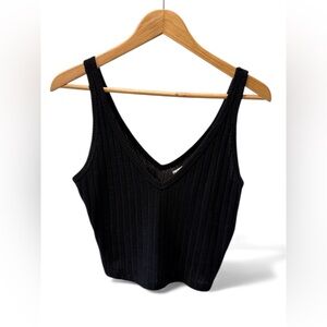 Abercrombie & Fitch Black Ribbed Tank Top Size M